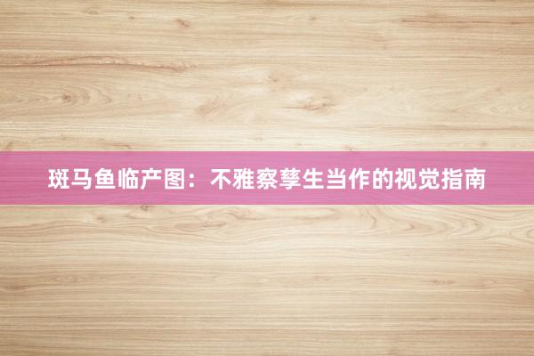斑马鱼临产图：不雅察孳生当作的视觉指南